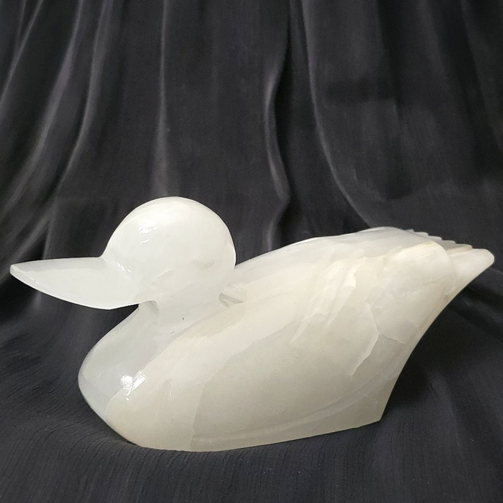 Vintage Handcarved Oriental Onyx Duck